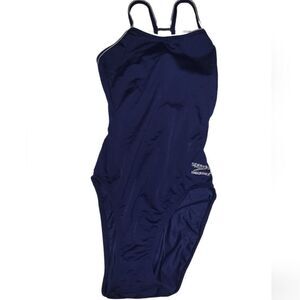 Speedo Endurance Cut Navy One Piece Swimsuit 28 NWT